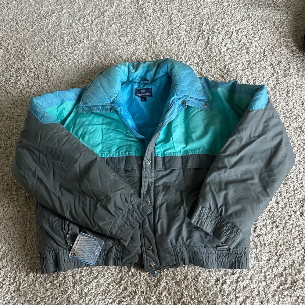 Men's Gray and Blue Ski Jacket